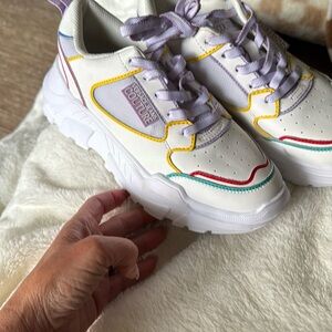 Versace Jeans Couture White Multicolor Athletic Shoes
